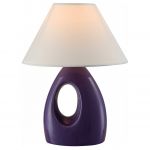 21671 Globo Настольная лампа Laurie, 1 лампа, керамика, фиолетовый, белый, ткань 