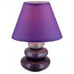 21685 Globo Настольная лампа Travis, 1 лампа, керамика, фиолетовый, белый, ткань 