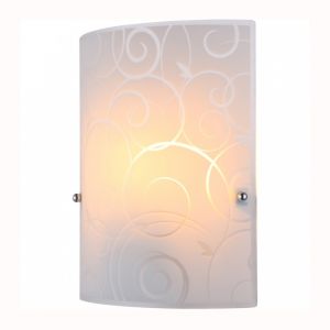 40491-1W Globo Настенный светильник Maverick, 1 лампа, сатин опаловый с орнаментом