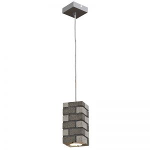 LSP-9684 Lussole Подвесной светильник, 1 лампа, камень, серый, хром
