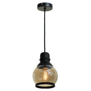 LSP-9689 Lussole Подвесной светильник, 1 лампа, черный, янтарный 