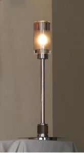 LSQ-5604-01 Lussole Настольная лампа Altamura, 1 плафон, хром с коричневым, белый с прозрачным