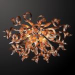 890093 LightStar Люстра потолочная Osgona Medusa, 9 ламп, хром, янтарный