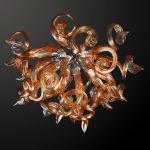 890653 LightStar Светильник настенно-потолочный Osgona Medusa, 5 ламп, хром, янтарный