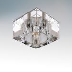 004050 Lightstar Светильник встраиваемый Qube, 1 лампа, куб, прозрачный, хром