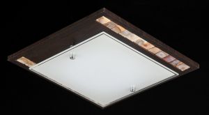 CL810-01-R Maytoni Светильник потолочный Geometry, 1 лампа, коричневый с янтарным, белый