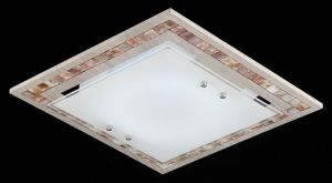 CL810-03-W Maytoni Люстра потолочная Geometry, 1 лампа, бежевый с янтарным, белый
