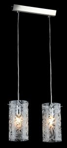 F009-22-N Maytoni Люстра подвесная Fusion, 2 лампы, никель, белый с прозрачным