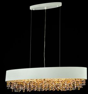 MOD706-06-W Maytoni Люстра подвесная хрустальная Rivera, 6 ламп, белый, прозрачный с янтарным 
