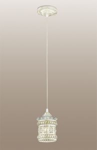 2837/1 Odeon Light Подвес Zafran, 1 лампа, белый с золотом, прозрачный