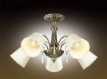 2925/5C Odeon Light Люстра потолочная Atesa, 5 ламп, бронза, бежевый, прозрачный
