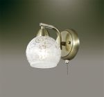 2942/1W Odeon Light Бра Girona, 1 лампа, бронза, белый с прозрачным