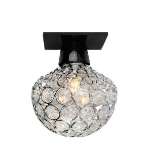 OML-22811-01 Omnilux Светильник потолочный, 1 лампа, черный, прозрачный с хромом
