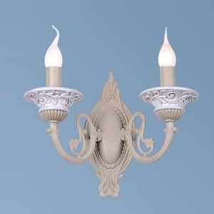1202-2W Favourite Бра Belezza, 2 лампы, белый с патиной, свеча