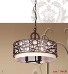 1146-3P Favourite Подвесная люстра Bungalou, 3 лампы, коричневый, ткань цвета слоновая кость