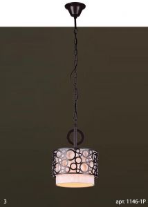 1146-1P Favourite Подвесная люстра Bungalou, 1 лампа, коричневый, ткань цвета слоновая кость