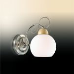 2658/1W Odeon Light Бра NARBO, 1 лампа, белый, никель, стекло 