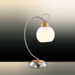 2658/1T Odeon Light Настольная лампа NARBO, 1 лампа, белый, никель, стекло