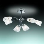 2623/6C Odeon Light Люстра потолочная IMOLA, 6 ламп, хром, белое матовое стекло 