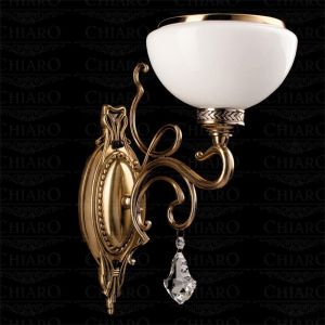 481020401 Chiaro Бра стиль Classic, коллекция Аманда, 1 плафон, античная бронза, белый, прозрачный