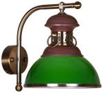 318-501-01 Velante Светильник настенный, 1 лампа, античная бронза, зеленый