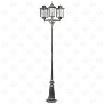 813040602 MW-Light Уличный светильник столб Бургос, 2 лампы, черный с серебряной патиной