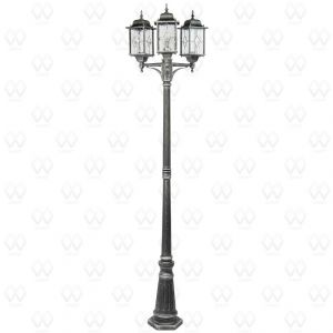 813040602 MW-Light Уличный светильник столб Бургос, 2 лампы, черный с серебряной патиной