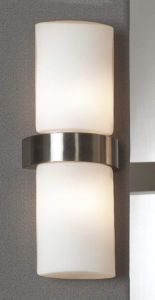 LSQ-9161-02 LUSSOLE Светильник для ванной из серии Genova, 2 плафона, никель, белый 