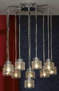 LSN-5103-10 LUSSOLE Светильник подвесной из серии Samarate, 10 плафонов, хром, белый