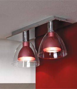 LSF-0707-02 LUSSOLE Потолочный светильник из серии Livorno, хром, розовый металлик, 2 плафона