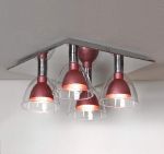 LSF-0707-04 LUSSOLE Потолочный светильник из серии Livorno, хром, розовый металлик, 4 плафона