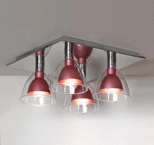 LSF-0707-04 LUSSOLE Потолочный светильник из серии Livorno, хром, розовый металлик, 4 плафона