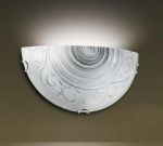 066-Sonex Бра Viola, 1 лампа, белый стеклянный плафон с серебристым узором