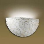 065-Sonex Бра Tulion, 1 лампа, белый стеклянный плафон с золотым узором
