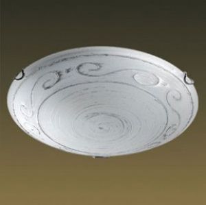 366 Sonex Потолочный светильник Viola, 3 лампы, белый стеклянный плафон с серебристым узором