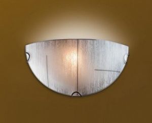 055 Sonex Бра Lint, 1 лампа, белый, декоративные коричневые полоски на плафоне