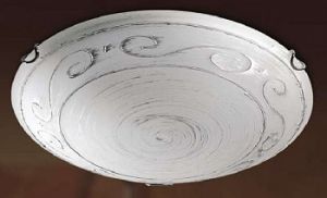 166 Sonex Потолочный светильник Viola, 1 лампа, белый стеклянный плафон с серебристым узором