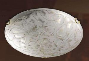 265 Sonex Потолочный светильник Tulion, 2 лампы, белый стеклянный плафон с золотым узором 
