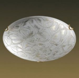 365 Sonex Потолочный светильник Tulion, 3 лампы, белый стеклянный плафон с золотым узором