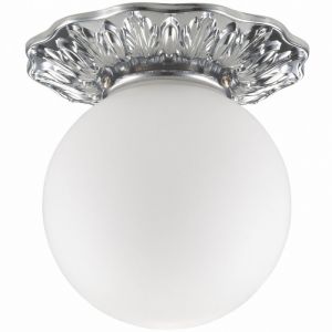 369978 Novotech Светильник встраиваемый влагозащищенный Sphere, 1 лампа, серебро, белый