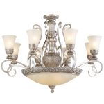 254011512 Chiaro Люстра потолочная стиль Версаче, 11 ламп, античное серебро, стекло