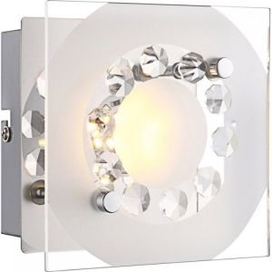 41690 Globo Светильник настенно-потолочный светодиодный Tisoy, 1 лампа, хром, белый, хрусталь