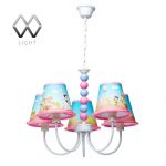 365015405 MW-Light Люстра подвесная детская Улыбка, 5 плафонов, белый с синим и розовым, разноцветный