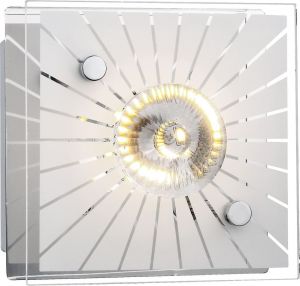 41691 Globo Светильник настенно-потолочный светодиодный Santi, 1 лампа, хром, белый, хрусталь