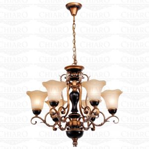 254016606 Chiaro Люстра подвесная Версаче 6 ламп, бронза с декоративными элементами из искусственного каучука