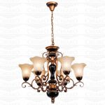 254016606 Chiaro Люстра подвесная Версаче 6 ламп, бронза с декоративными элементами из искусственного каучука