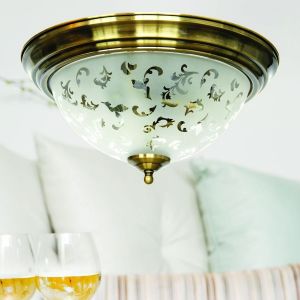 6682-3C Favourite Потолочный светильник  Elegante, 3 лампы, античная бронза, прозрачно-матовое стекло с узором