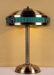 1274-3T Favourite Настольная лампа Cremlin, 3 лампы, античная бронза, зеленая ткань