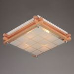 OML-40517-04 Omnilux Светильник квадратный настенно-потолочный кантри, 4 лампы, сосна