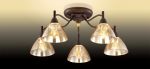 2625/5C Odeon Light  Светильник потолочный TREVES, 5 ламп, коричневый, золотой, стекло